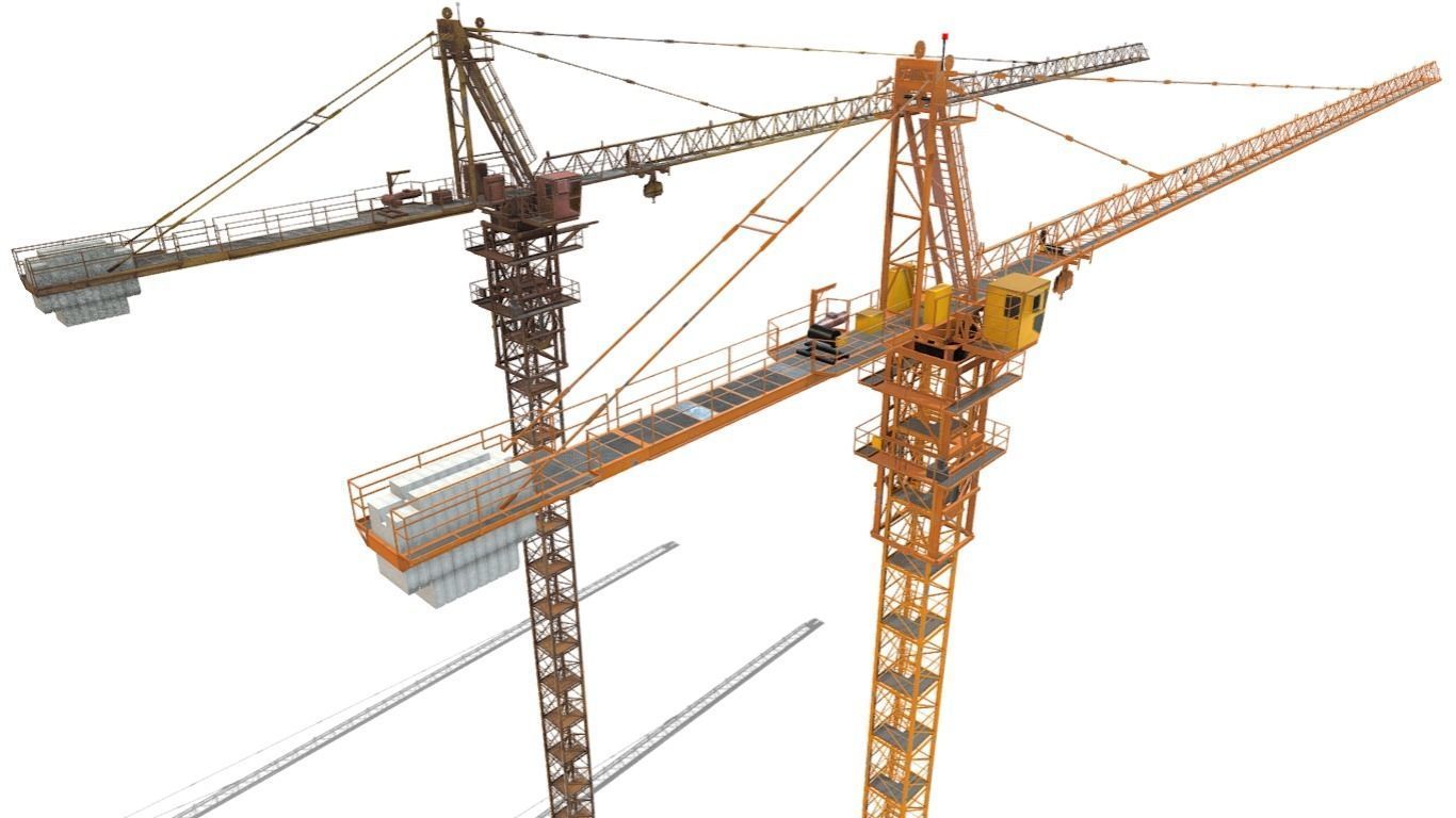 Industrial Crane Low-poly 3D model_10