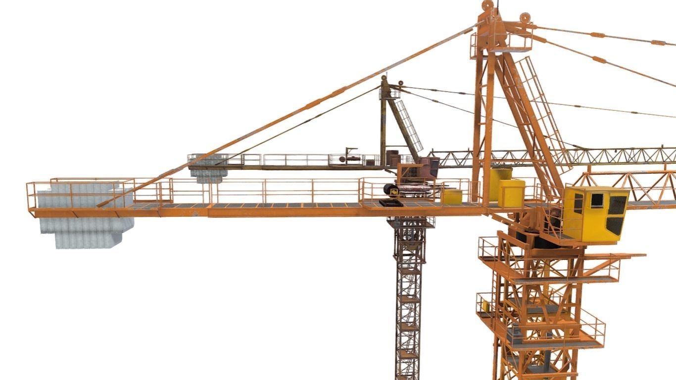 Industrial Crane Low-poly 3D model_15