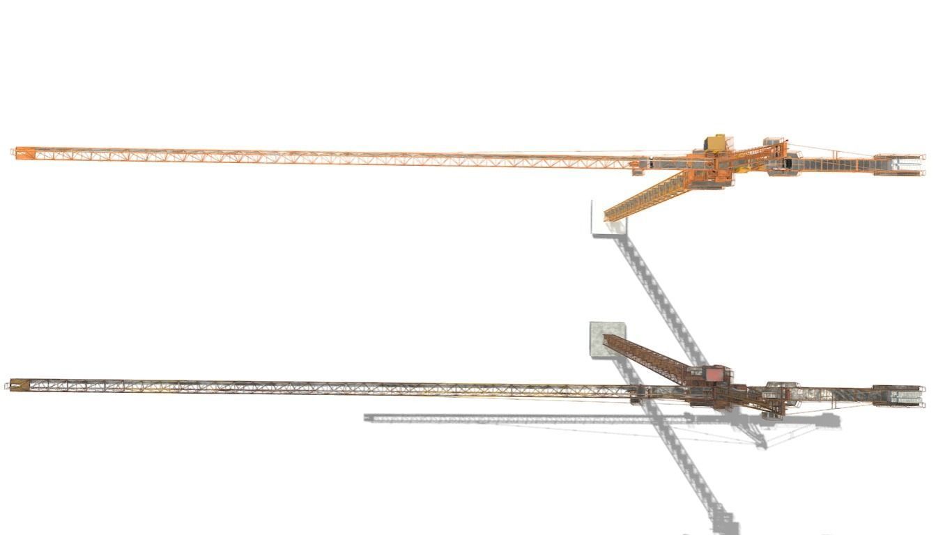 Industrial Crane Low-poly 3D model_16