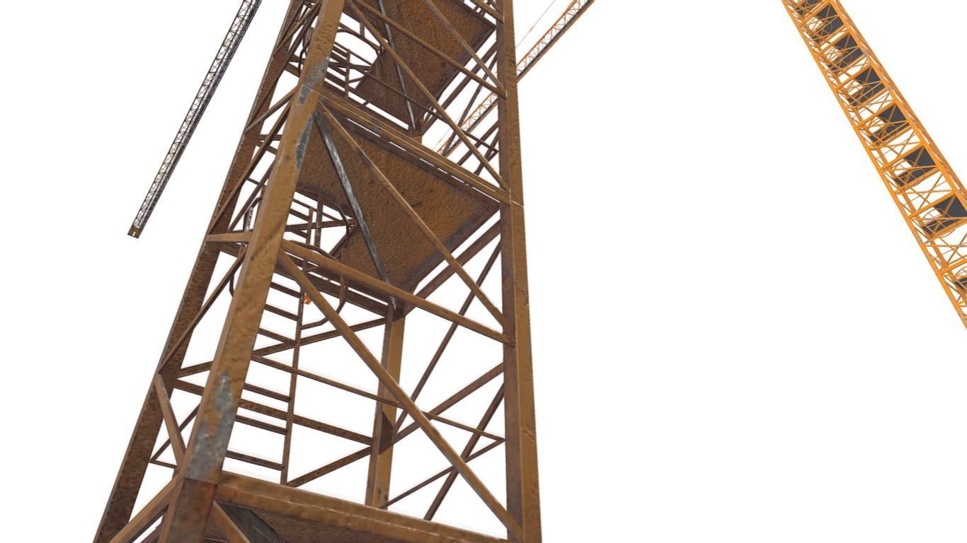 Industrial Crane Low-poly 3D model_13