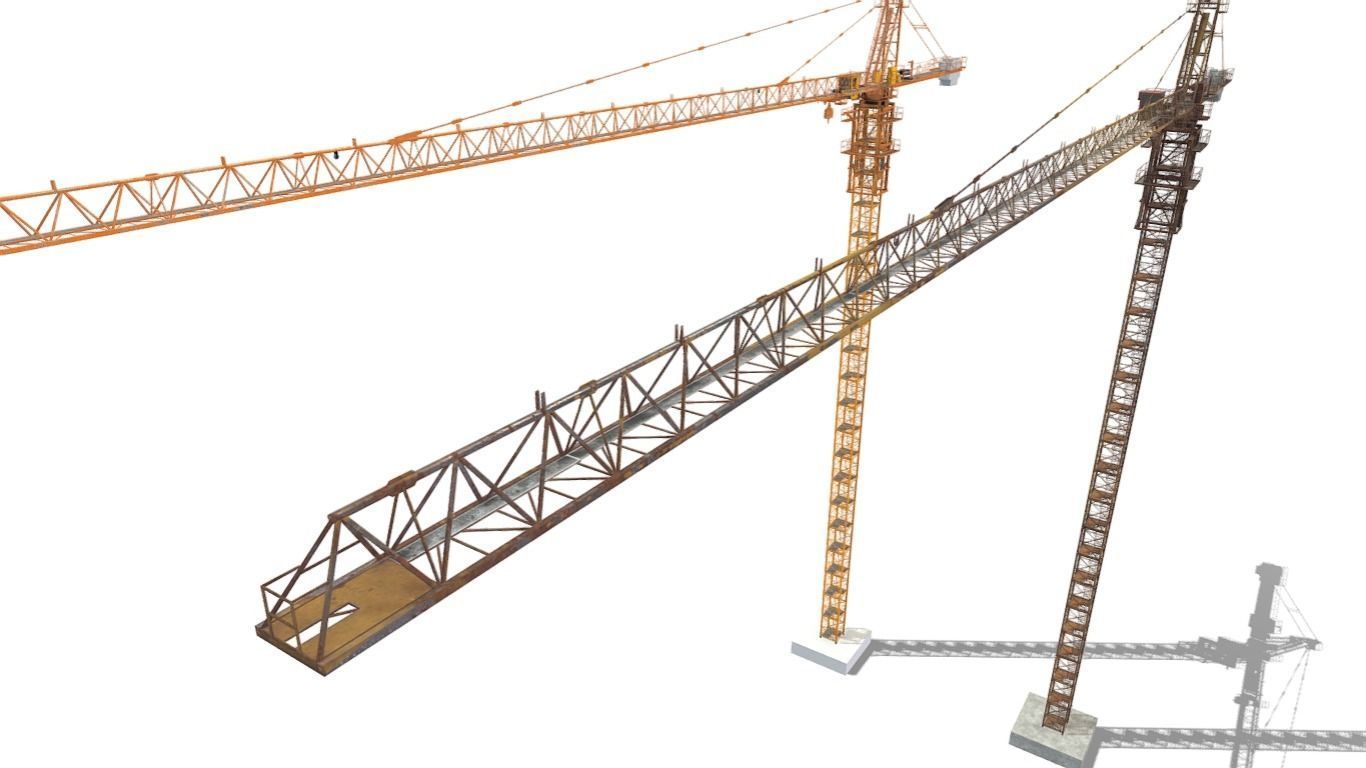 Industrial Crane Low-poly 3D model_9