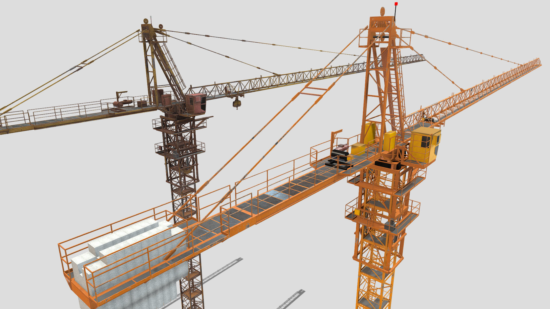 Industrial Crane Low-poly 3D model_1