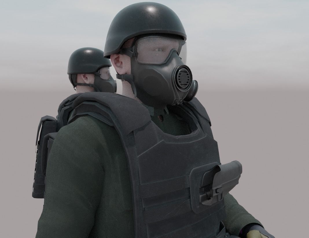 Rigged Counter Terrorism Low-poly 3D model_2