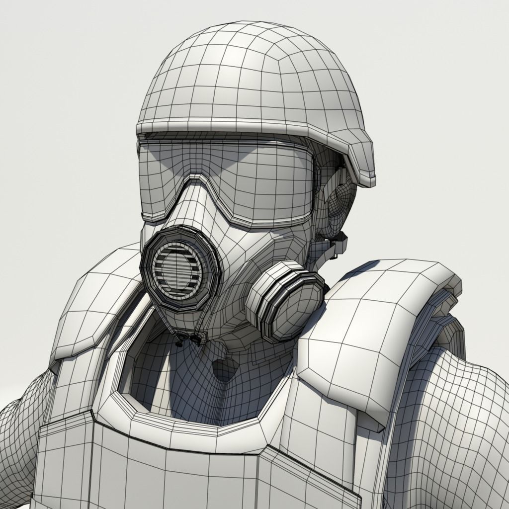 Rigged Counter Terrorism Low-poly 3D model_9