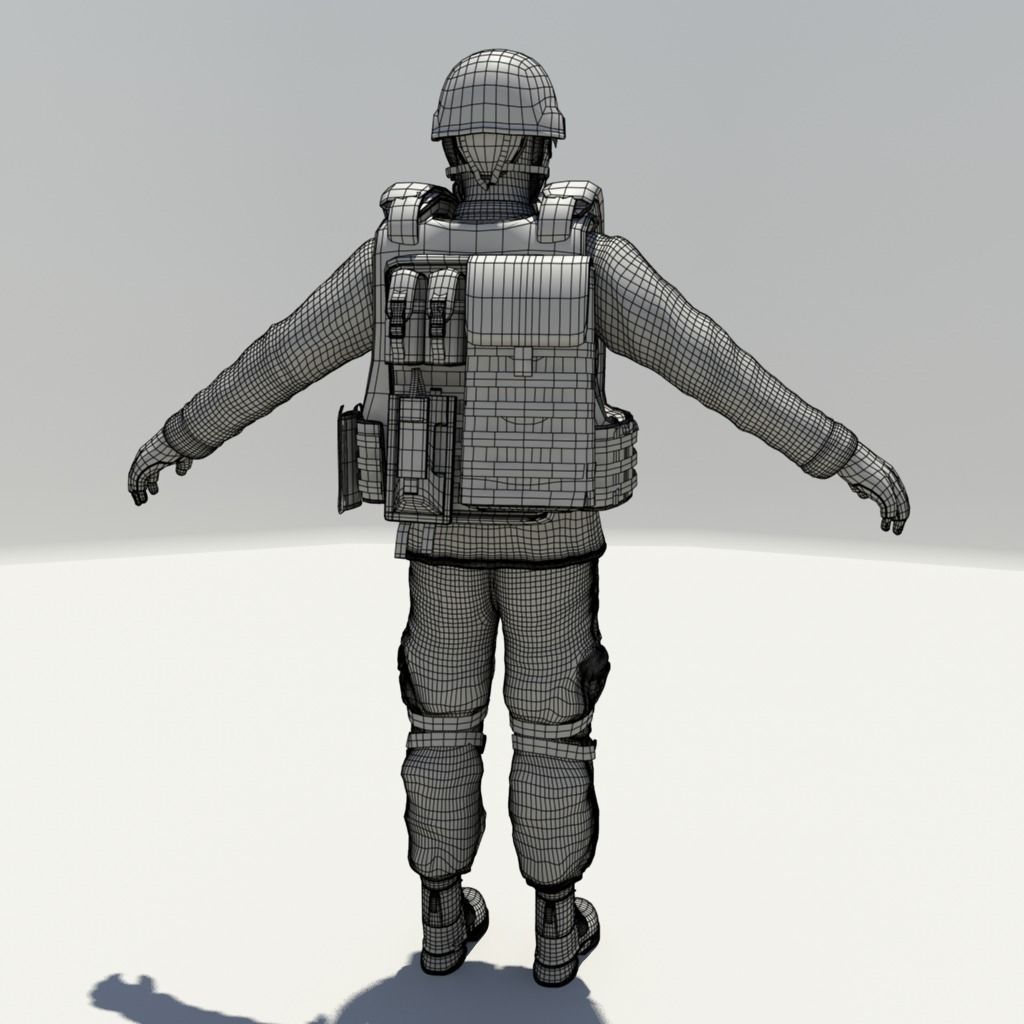 Rigged Counter Terrorism Low-poly 3D model_7