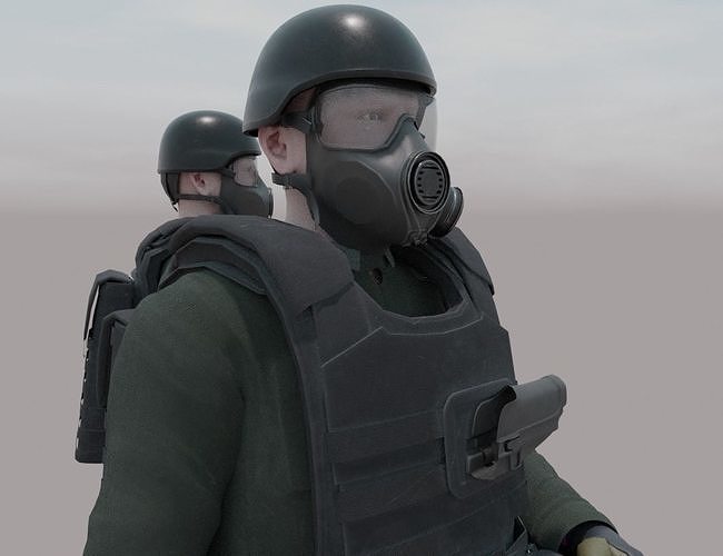 Rigged Counter Terrorism Low-poly 3D model