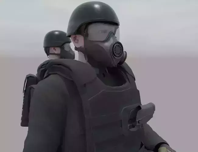 Rigged Counter Terrorism Low-poly 3D model