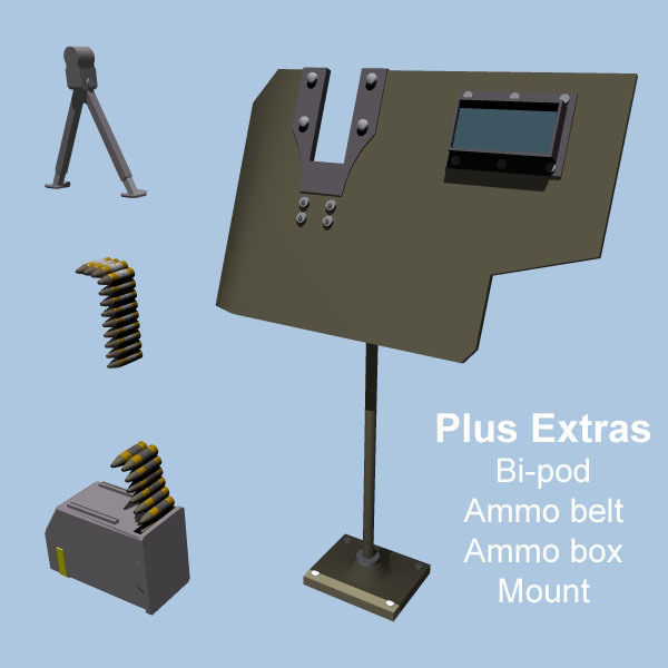 M240 Machine Gun 3D model_2