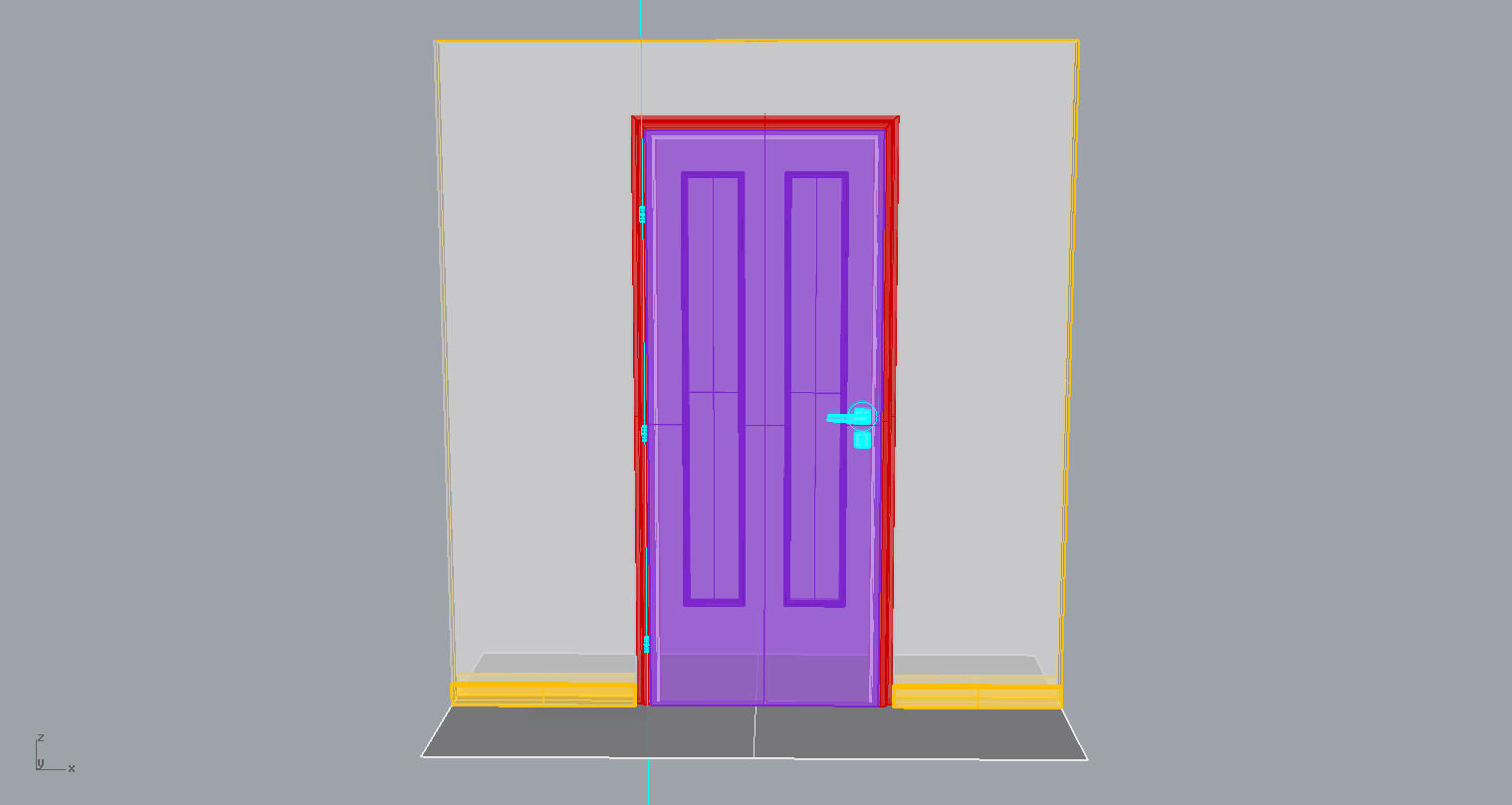Wooden Door 3D model_1
