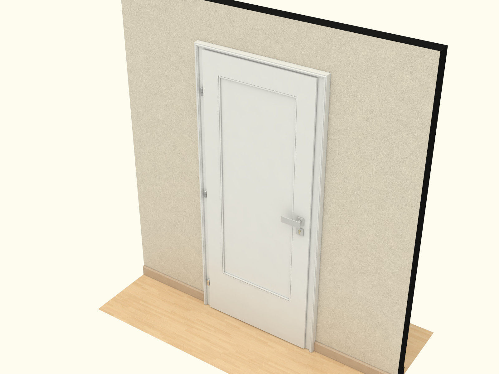 Door set with frame 3D model_9