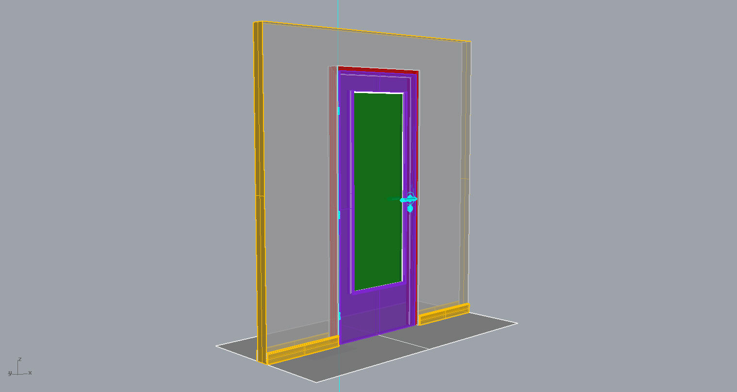 Door set with frame 3D model_48