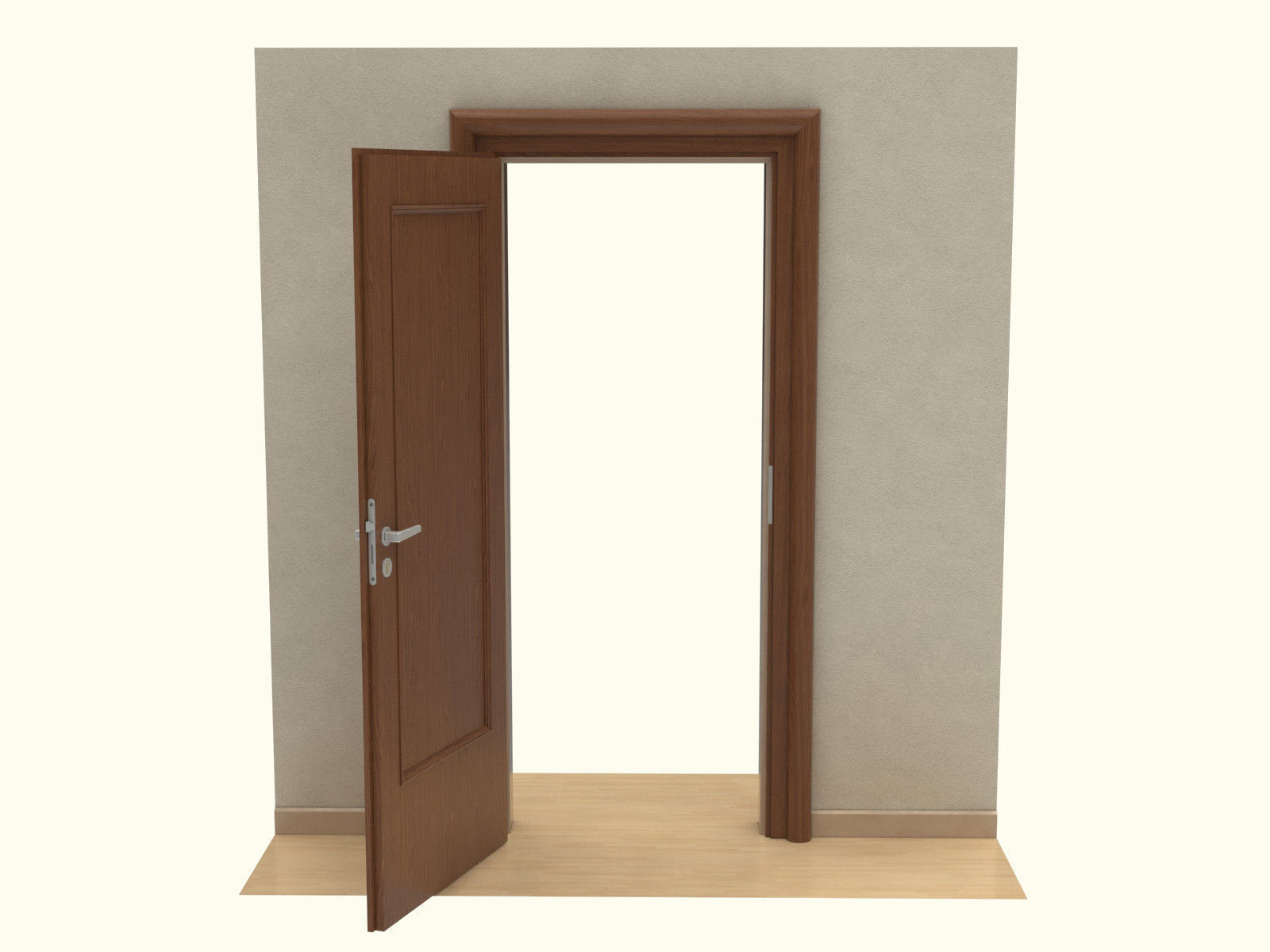 Door set with frame 3D model_8