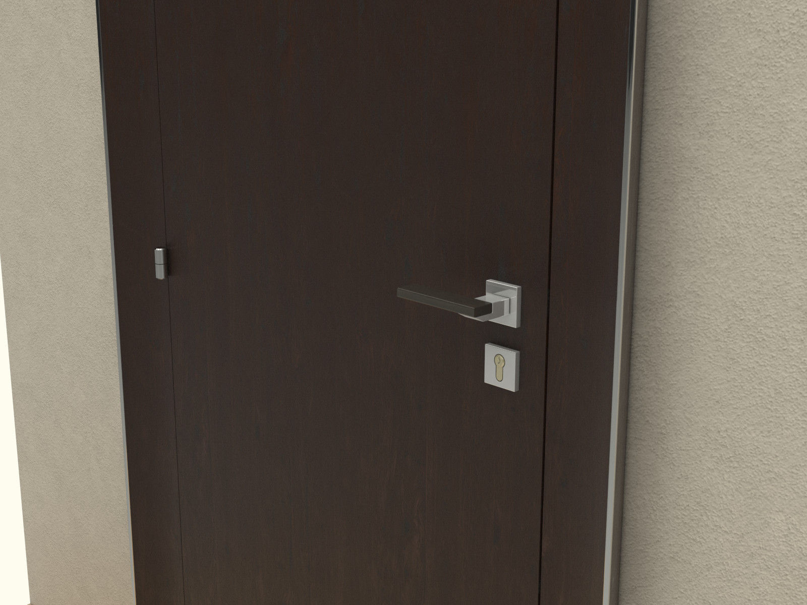 Door set with frame 3D model_5