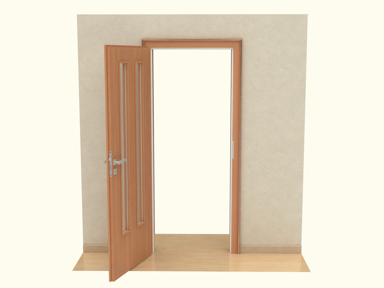 Door set with frame 3D model_89