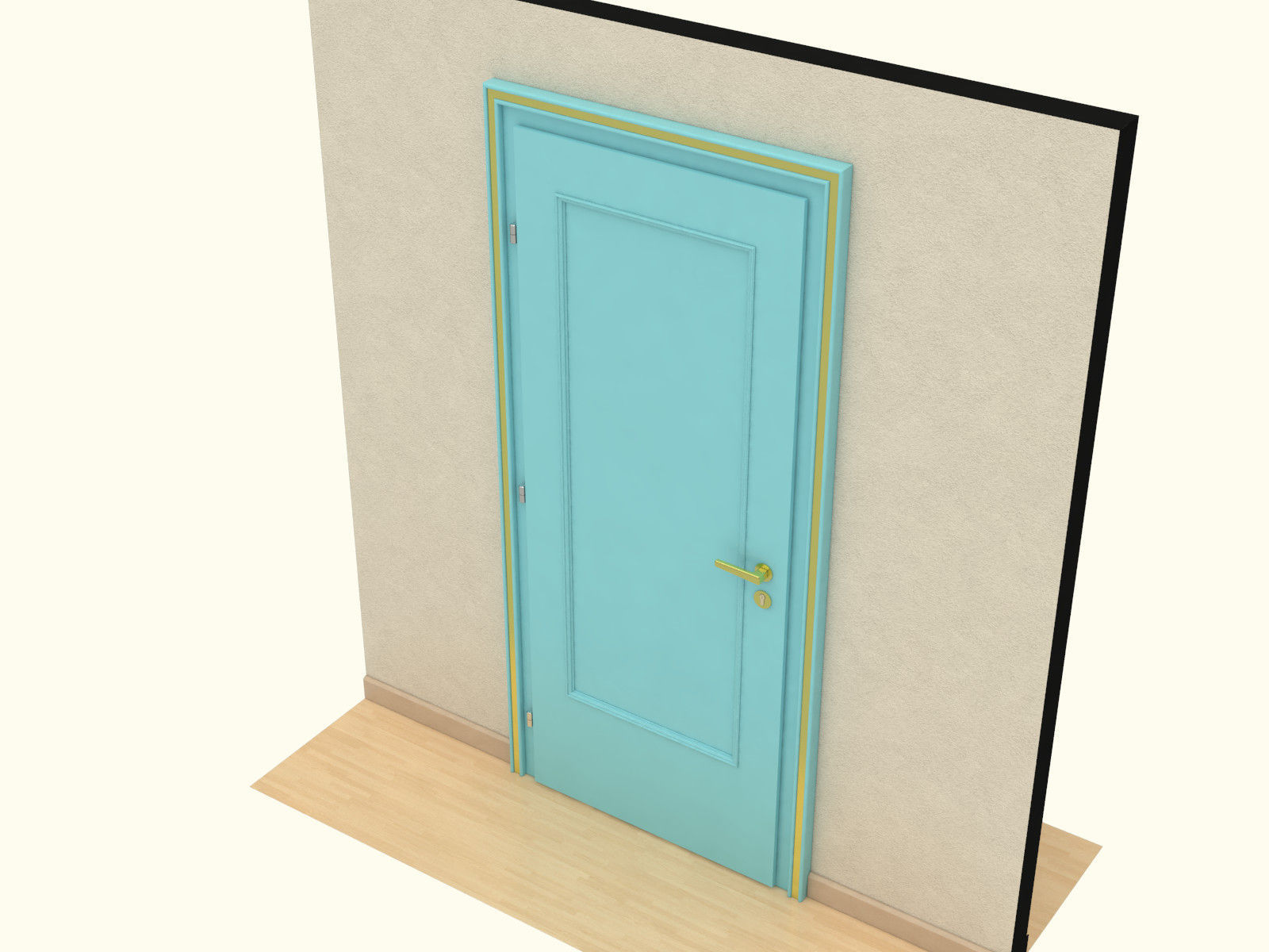 Door set with frame 3D model_14