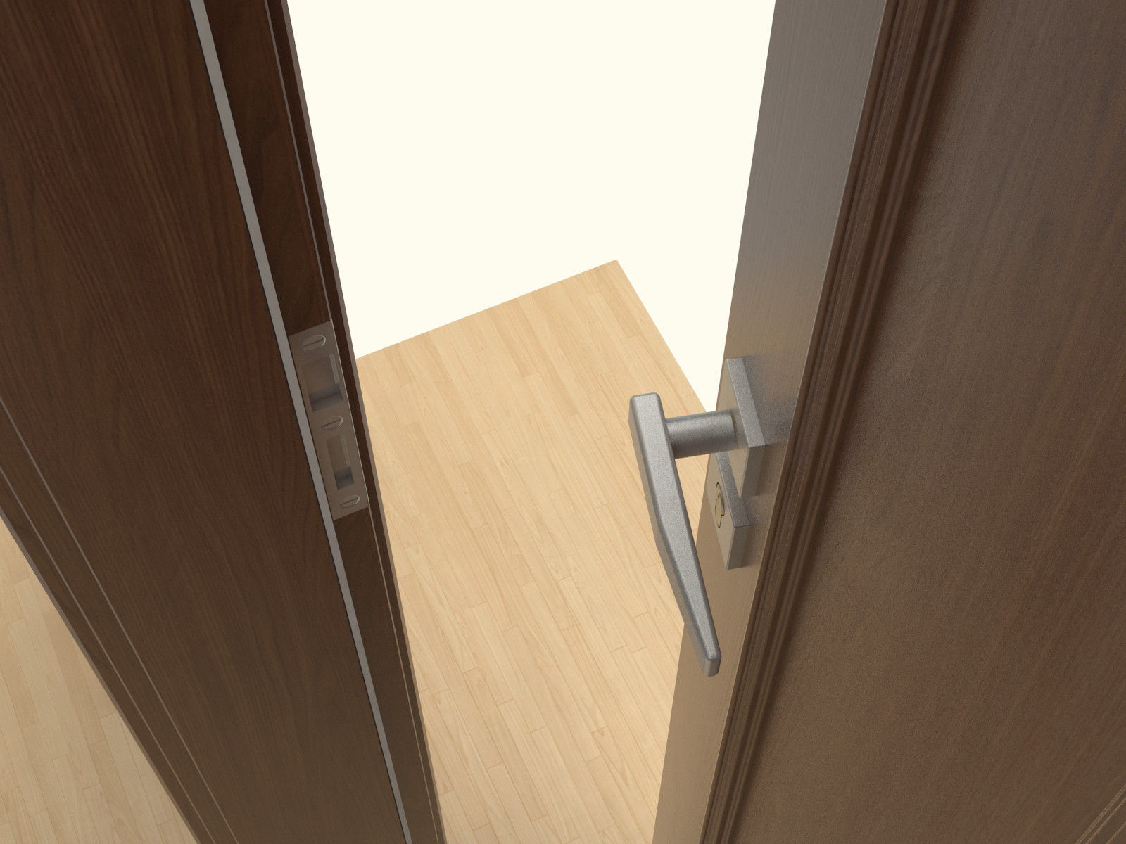 Door set with frame 3D model_46