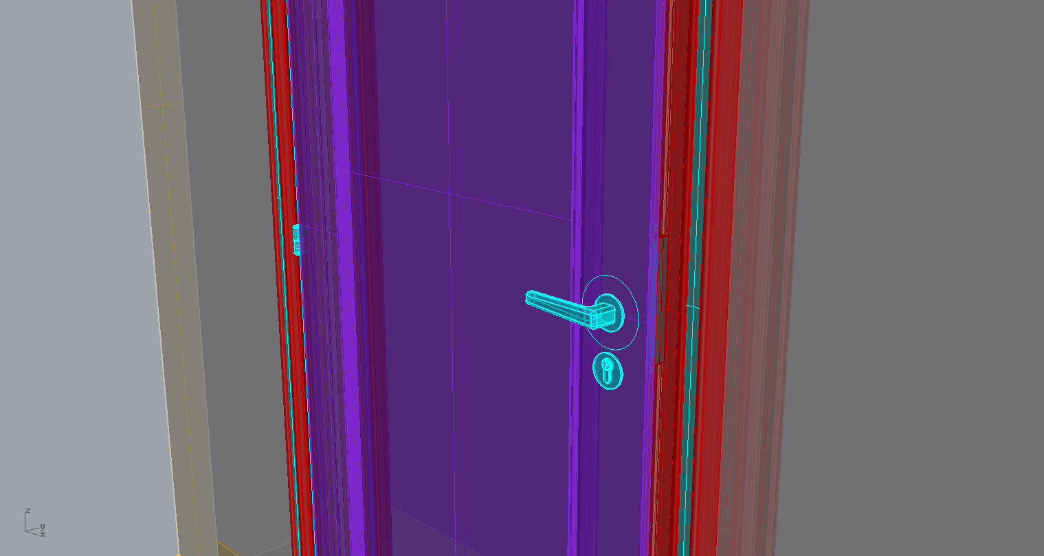 Door set with frame 3D model_28