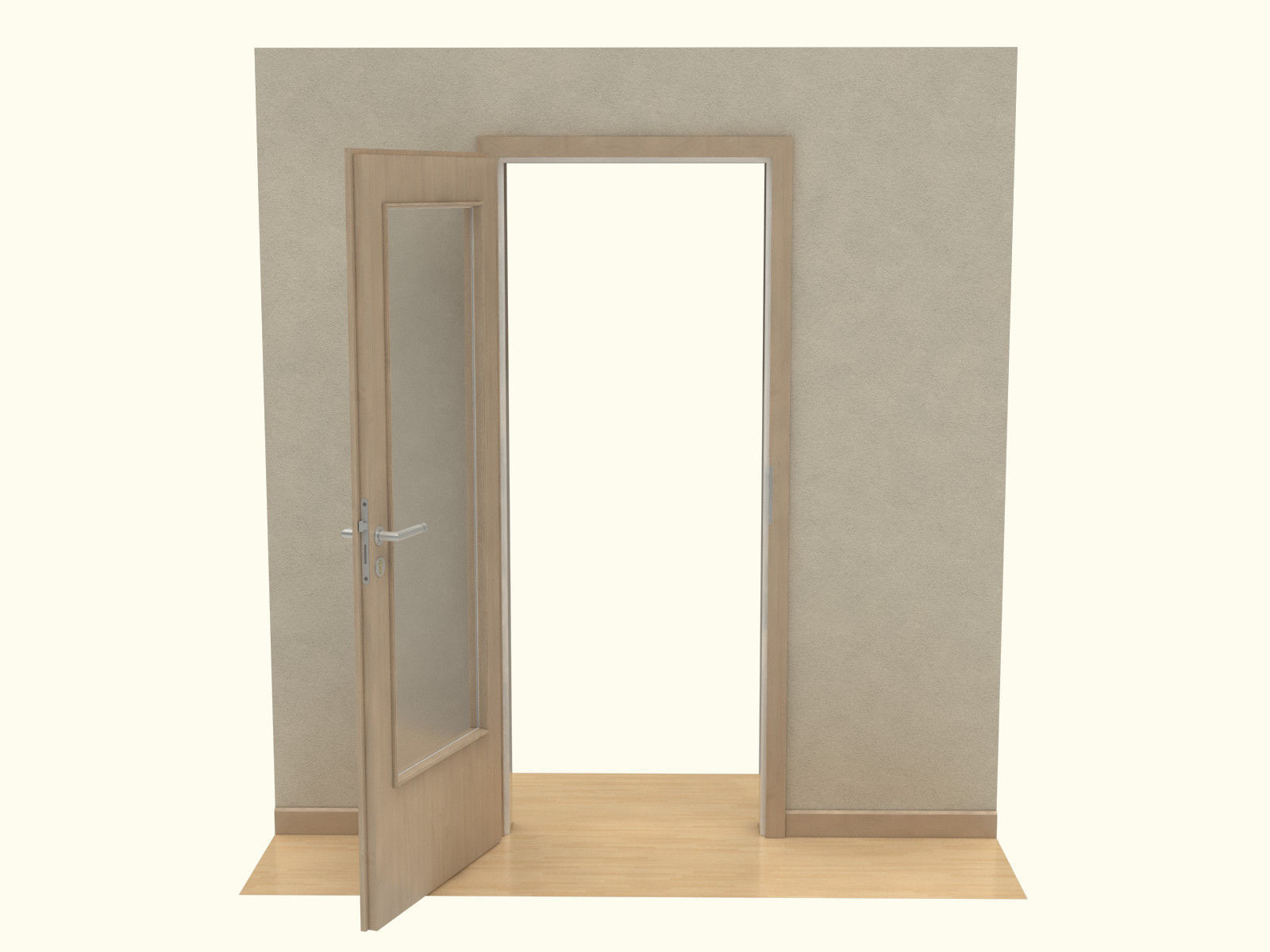 Door set with frame 3D model_56