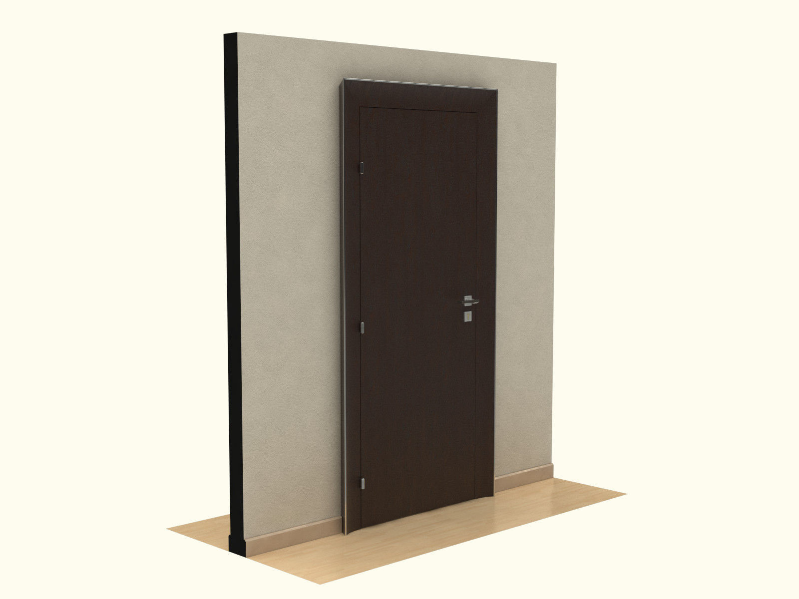Door set with frame 3D model_2
