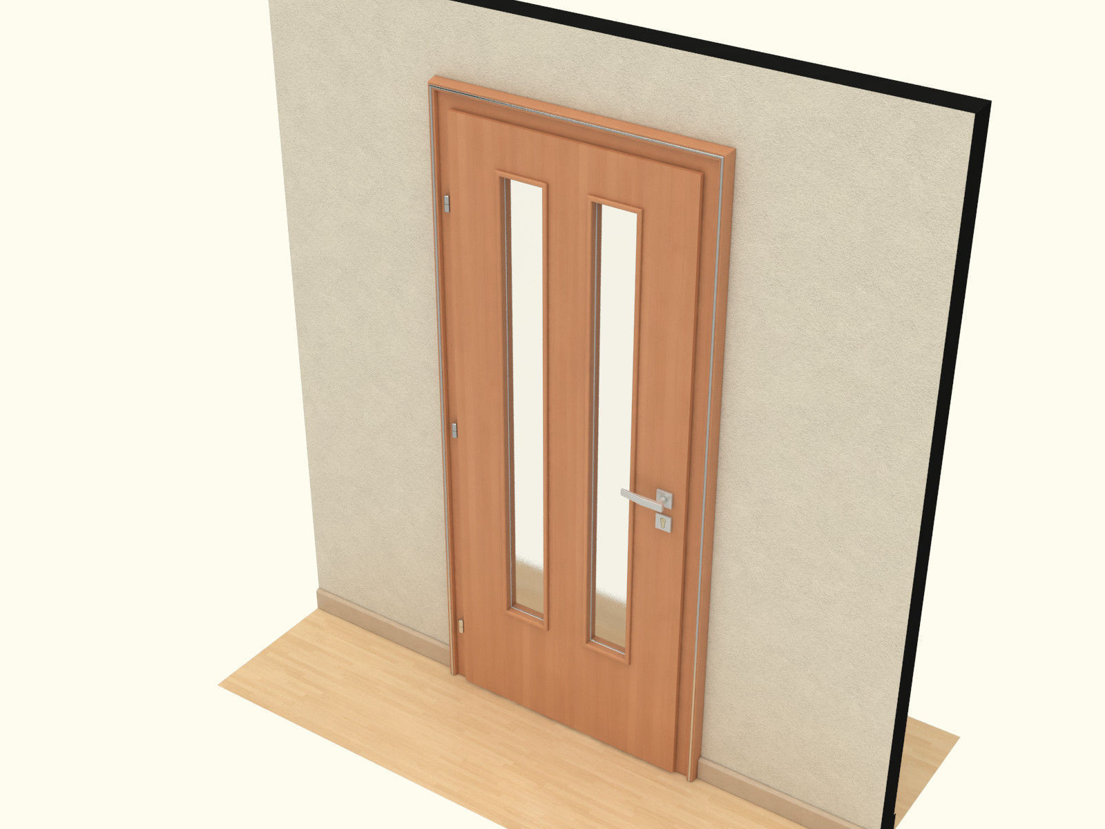 Door set with frame 3D model_57