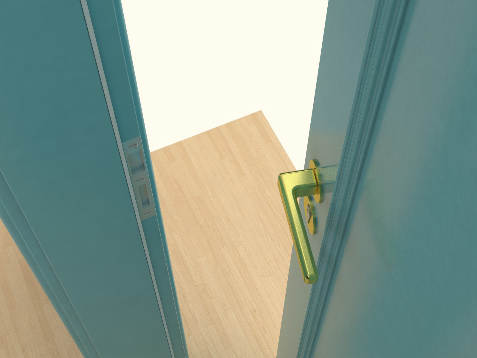 Door set with frame 3D model_77