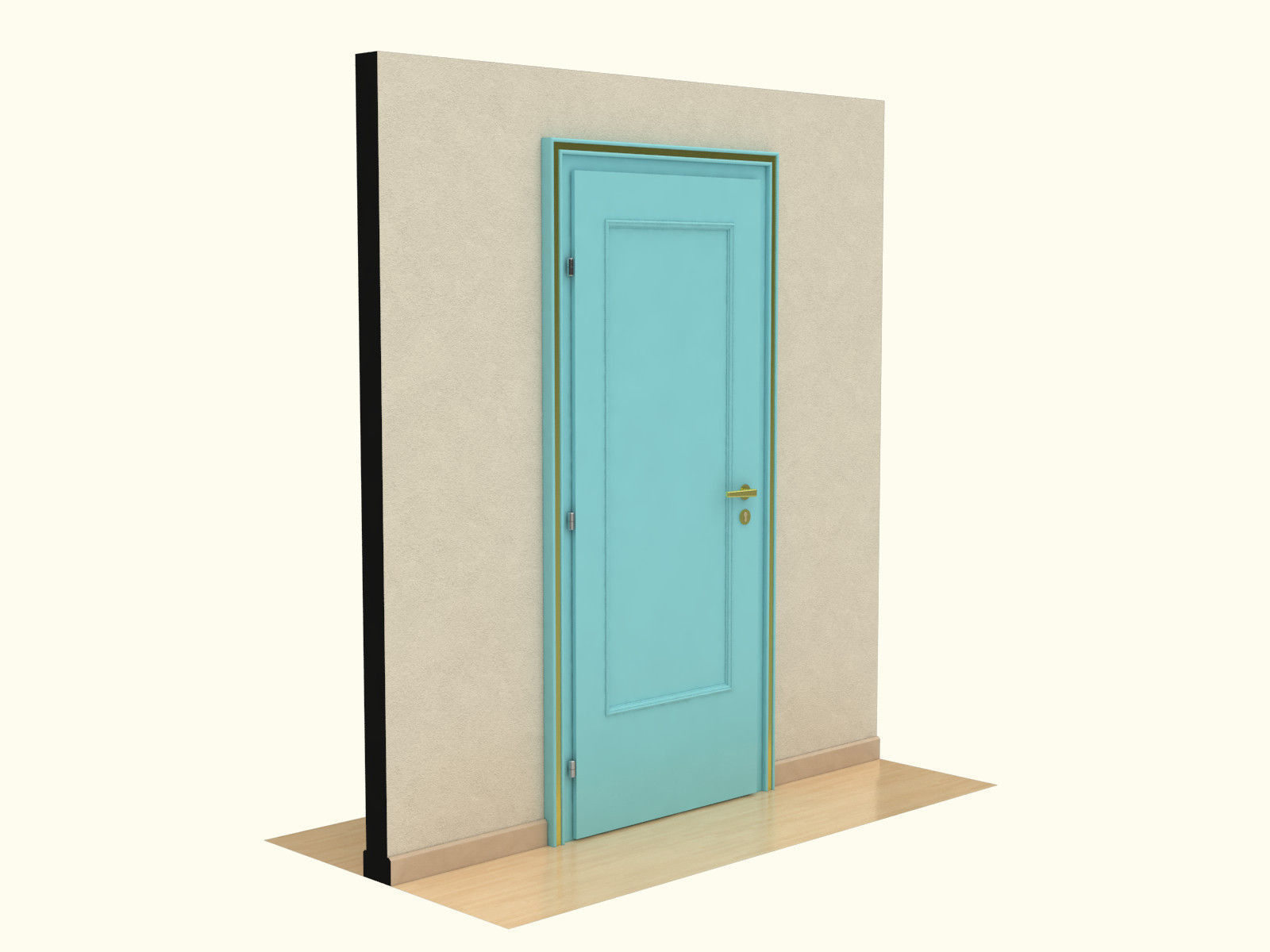 Door set with frame 3D model_94