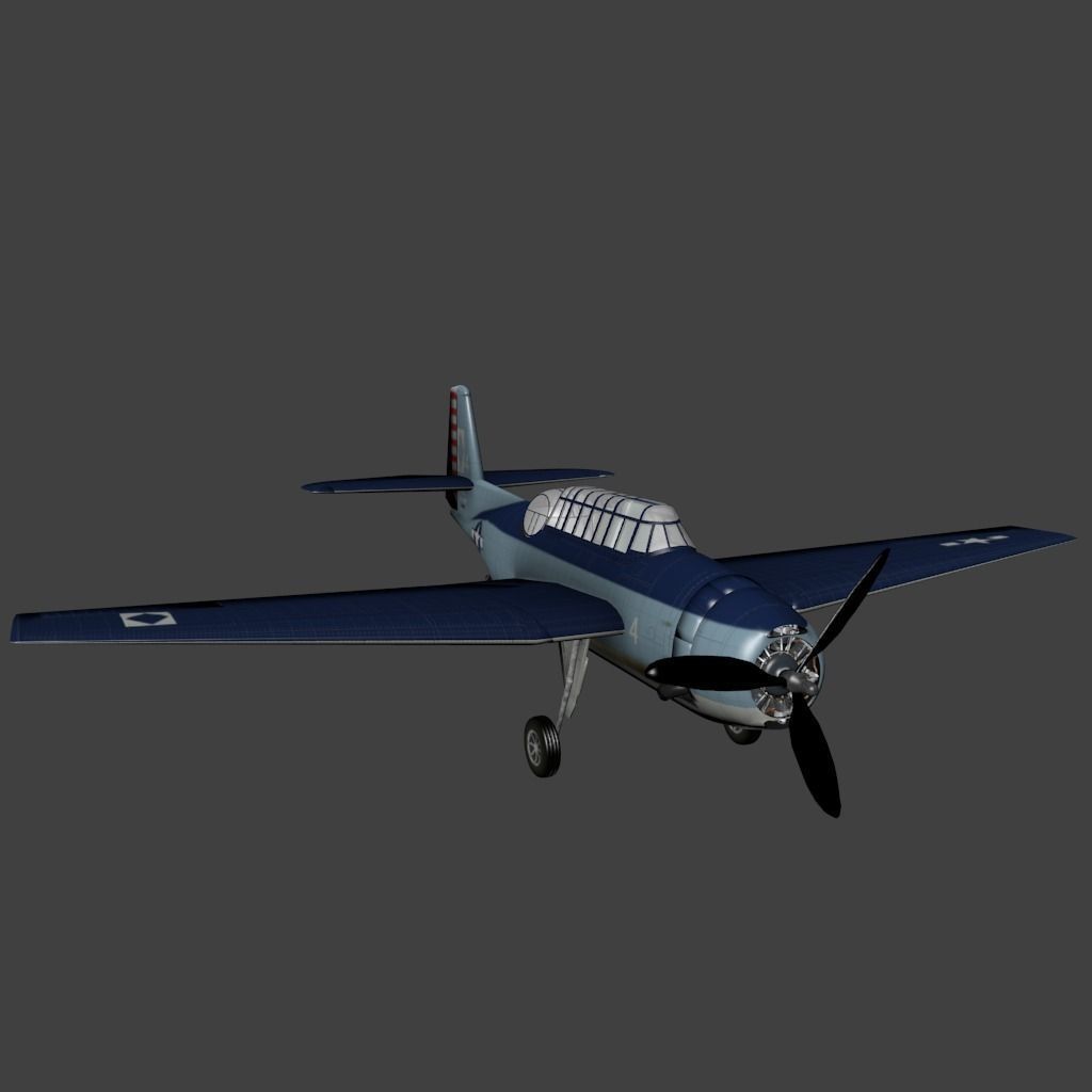 Grumman TBM Avenger Low-poly 3D model