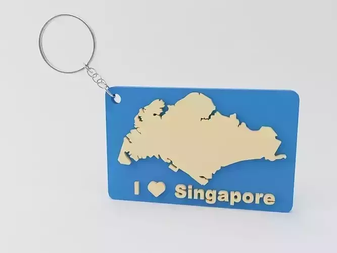 Singapore Keychain 3D print model