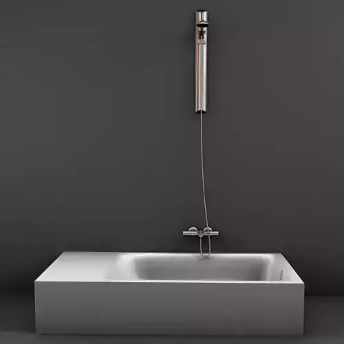 Shower chrome head on wall