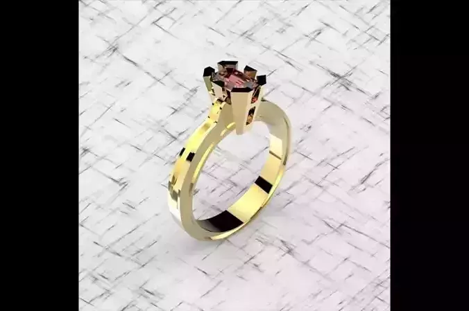 Ring marquise cut garnet Free 3D print model