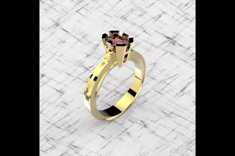 Ring marquise cut garnet Free 3D print model_0