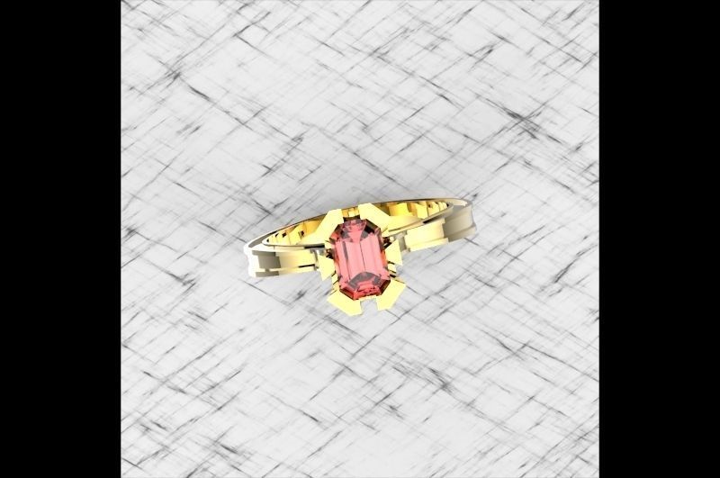 Ring marquise cut garnet Free 3D print model_2