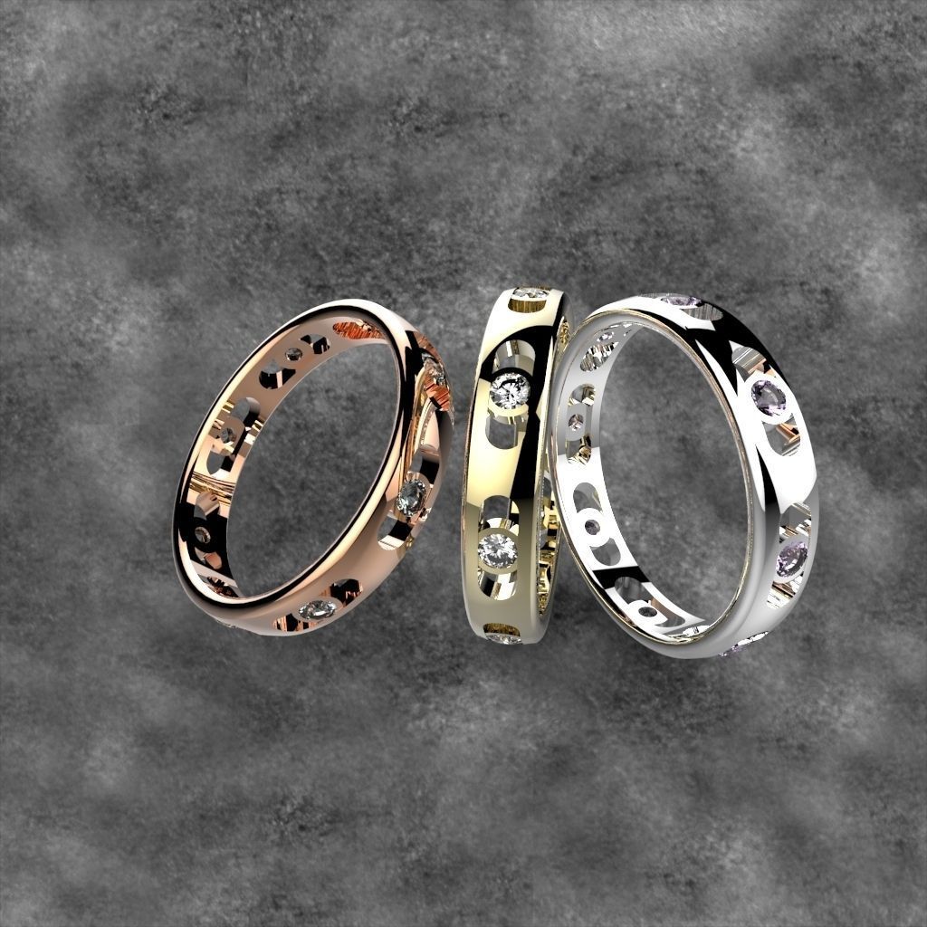 Wedding Ring o101 3D print model_3