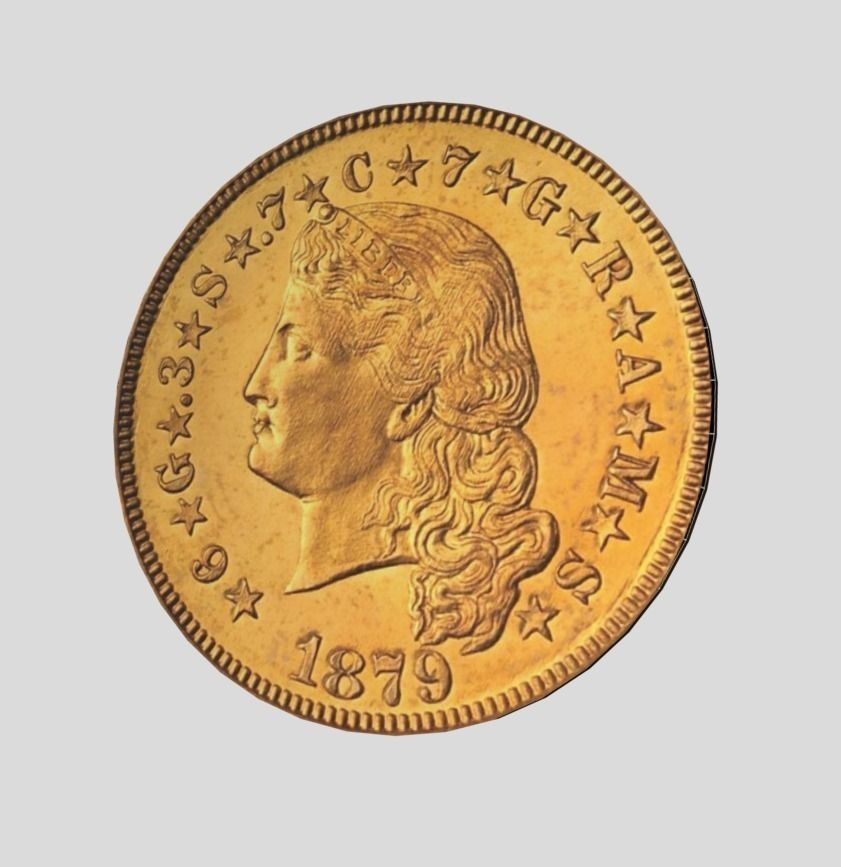 US Gold Coin  Low-poly 3D model_0