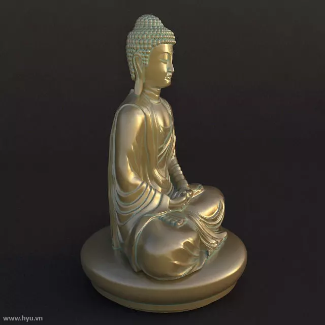 Buddha gold statue 3D model