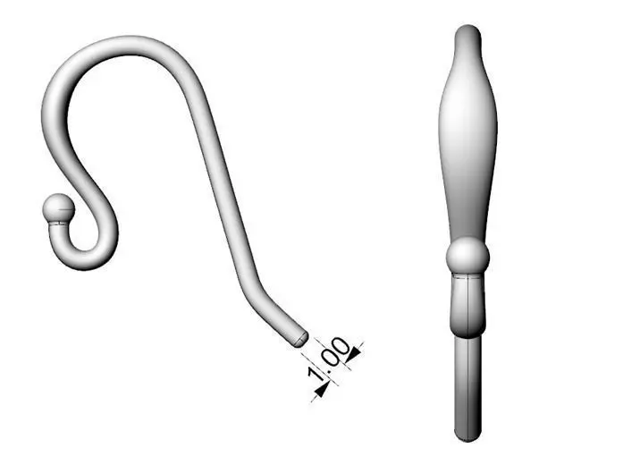 Hook for earring Free 3D print model