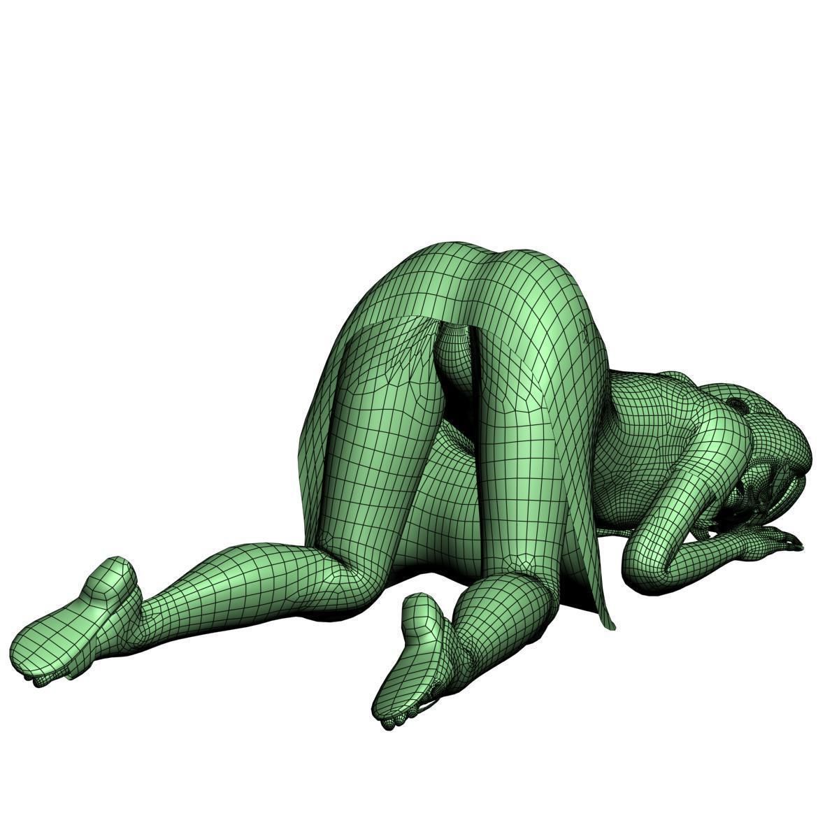 10 poses of Natsumi in blue dress 3D model_47