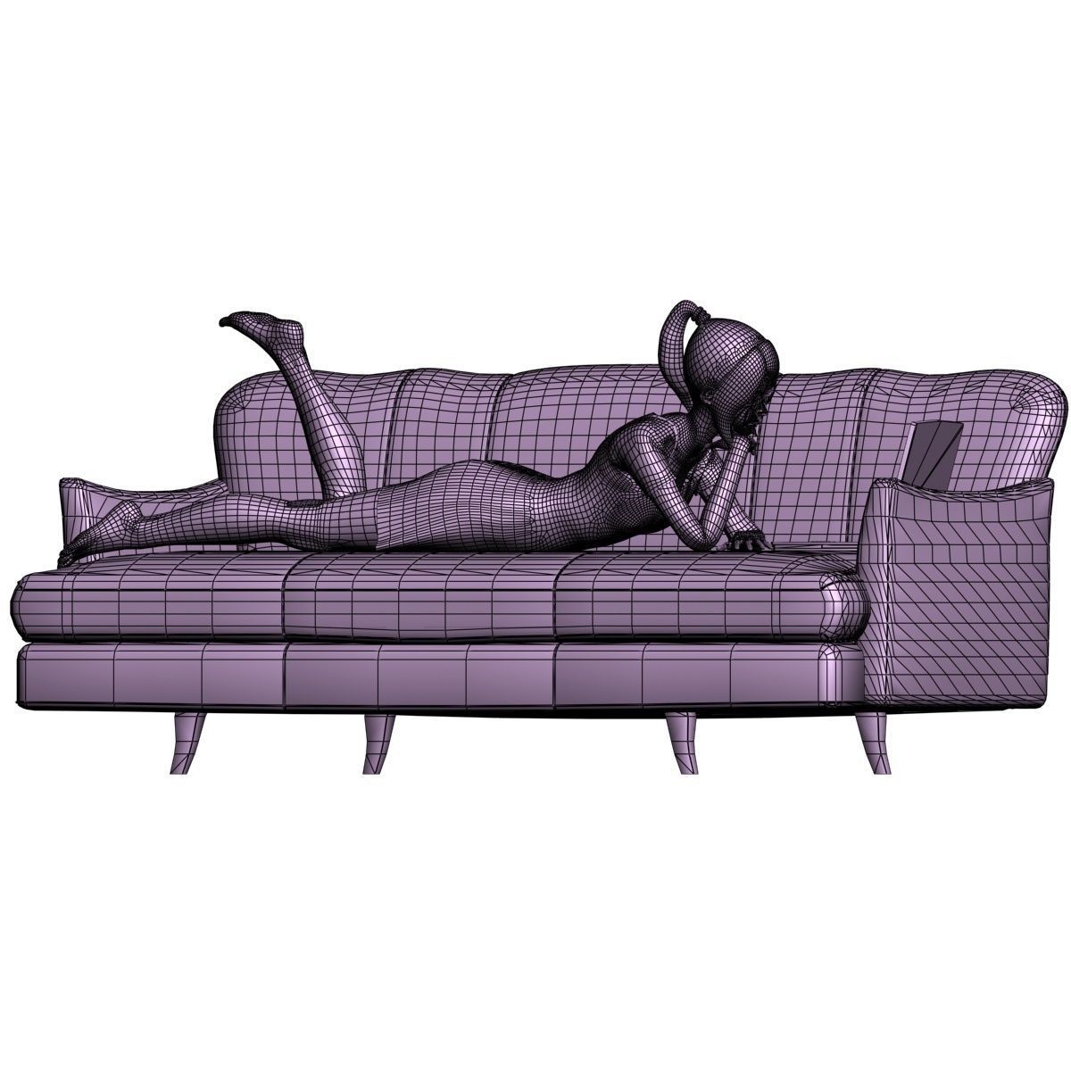 10 poses of Natsumi in blue dress 3D model_45