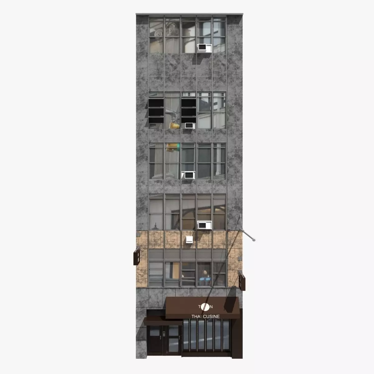New York building facade 3D model_0