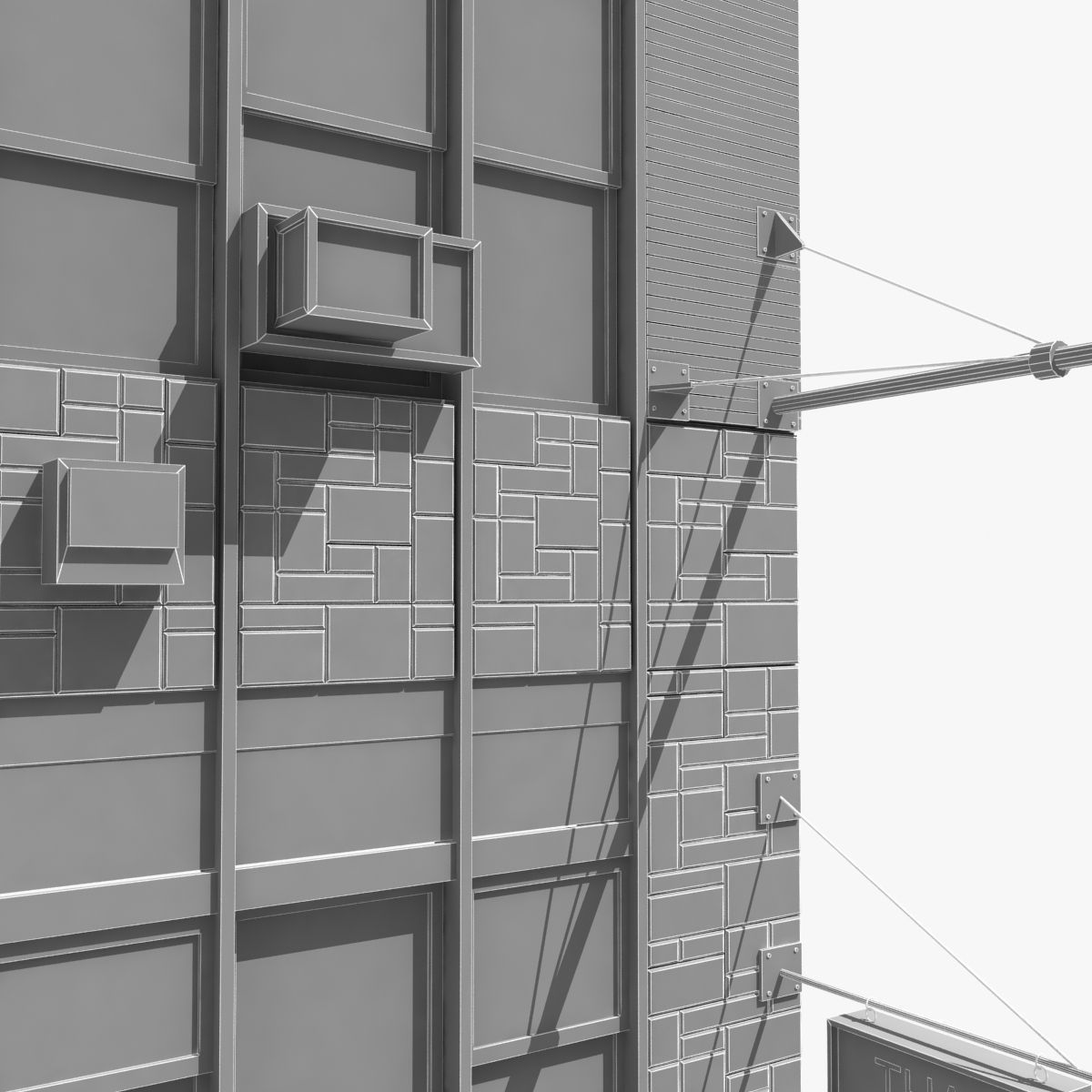 New York building facade 3D model_6