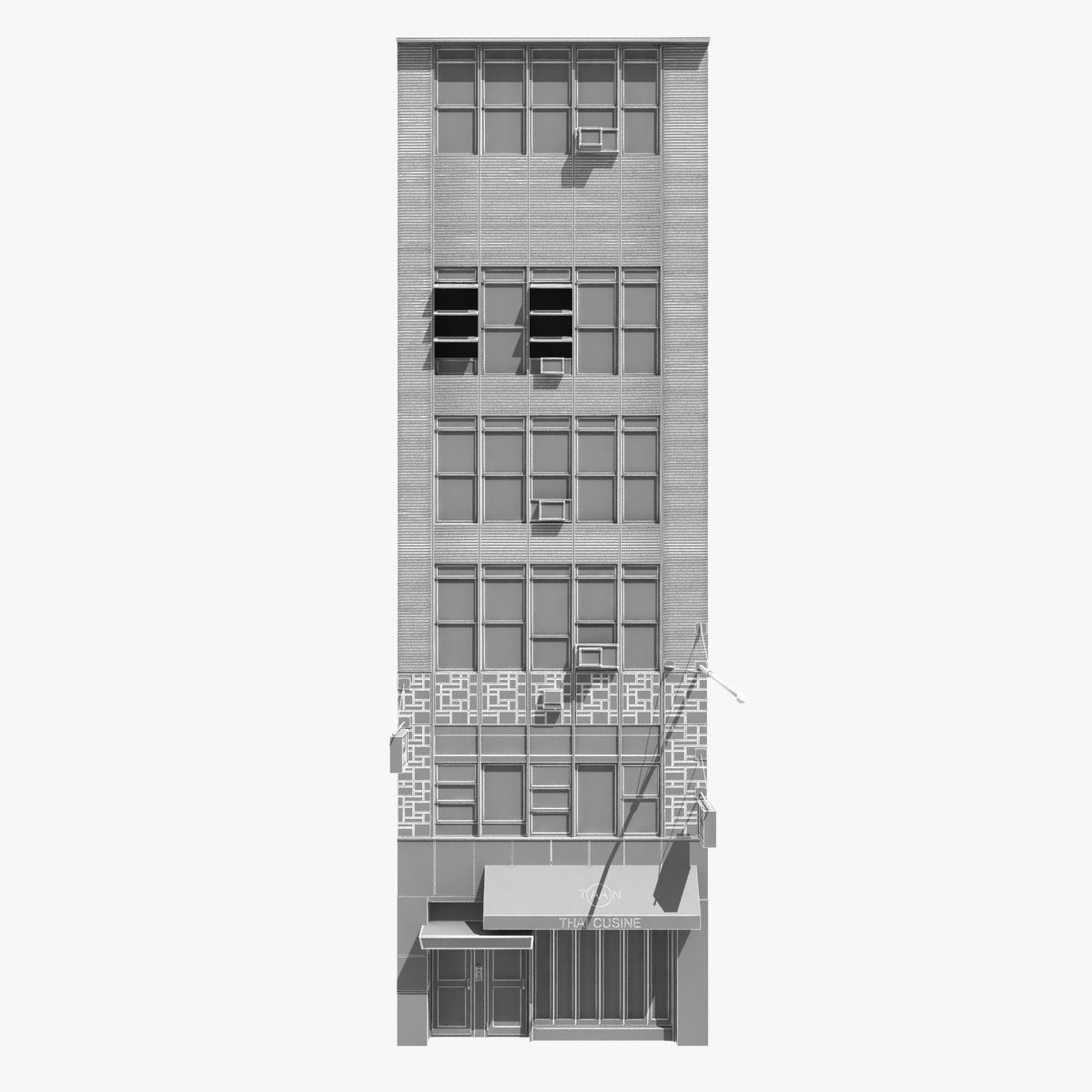 New York building facade 3D model_5