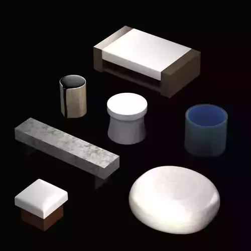 Pouf and table collection 3D model
