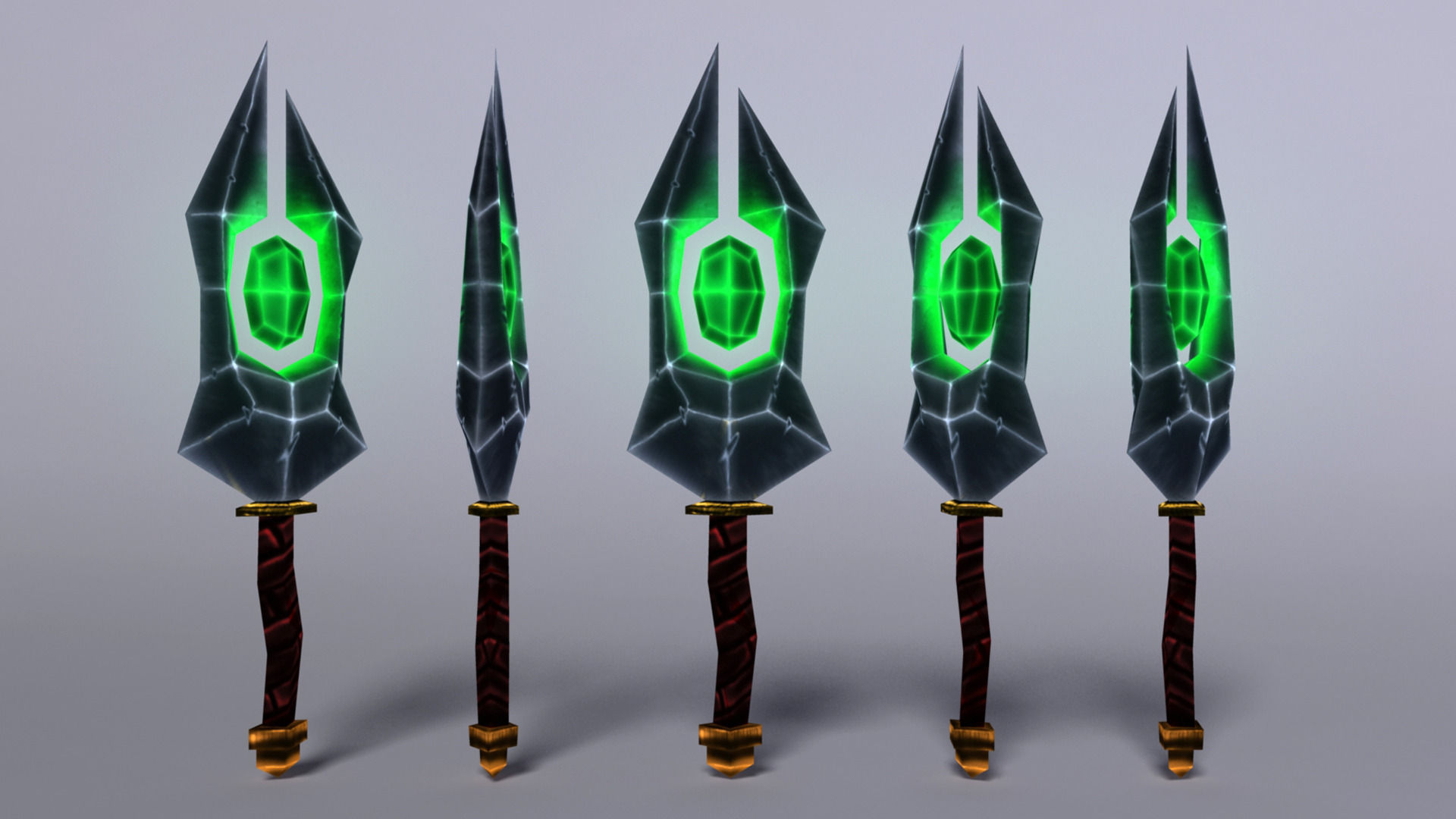 Dagger glowing sword Low-poly 3D model_3