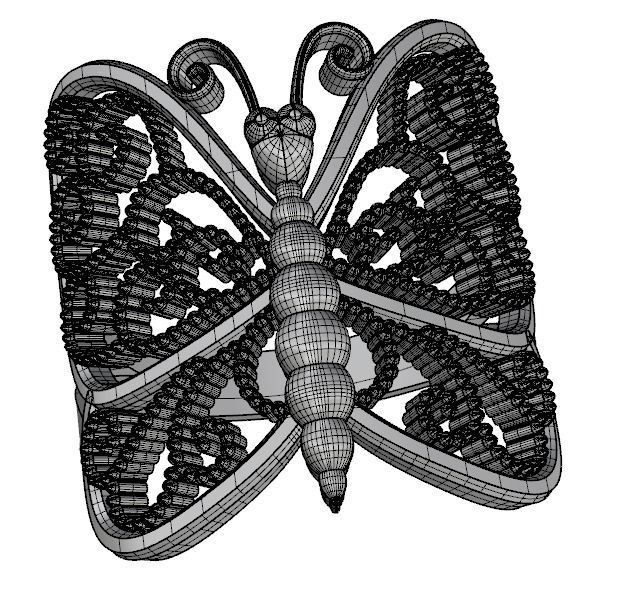 Ring Butterfly 3D print model_2