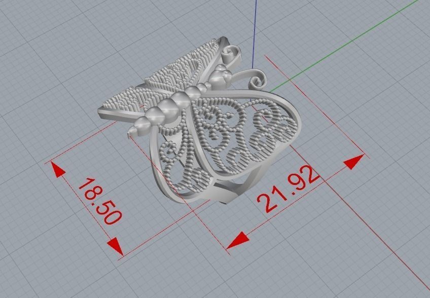 Ring Butterfly 3D print model_3