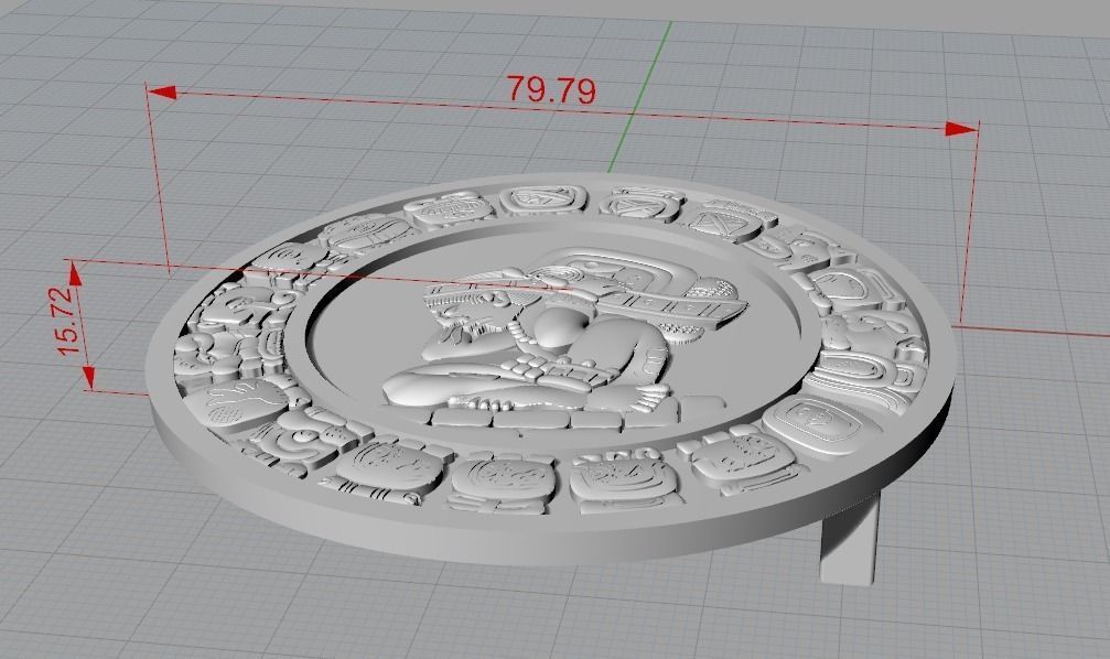 Mayan Belt Buckle 3D print model_1