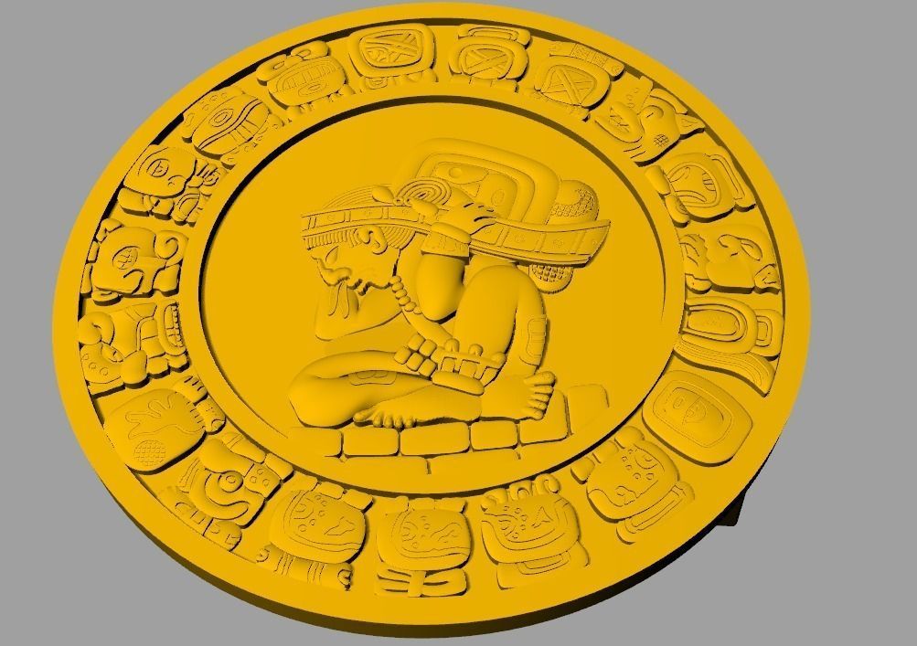 Mayan Belt Buckle 3D print model_0