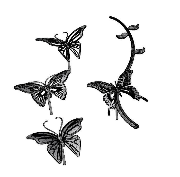 Butterfly Earring Set 3D print model