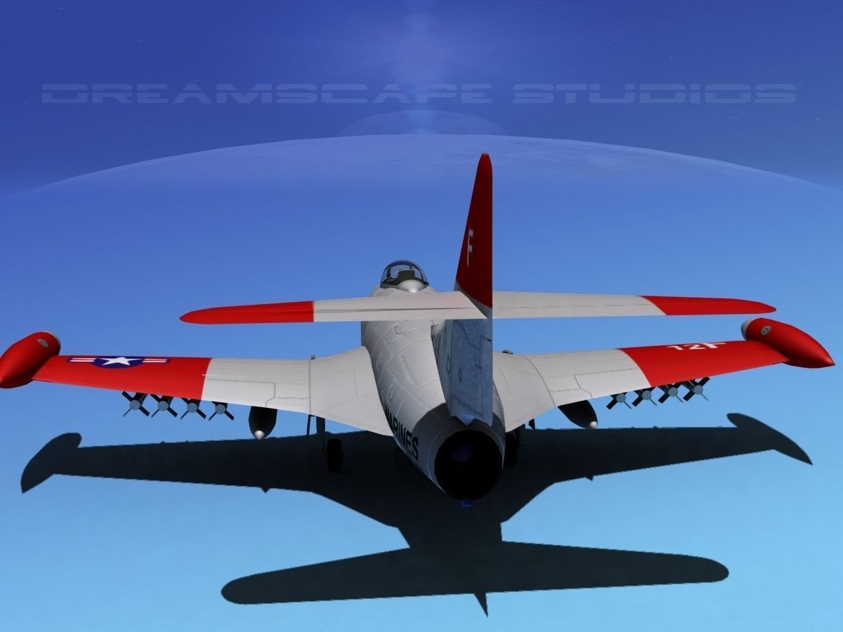 Grumman F9F-5 Panther USMC 4 3D model_6