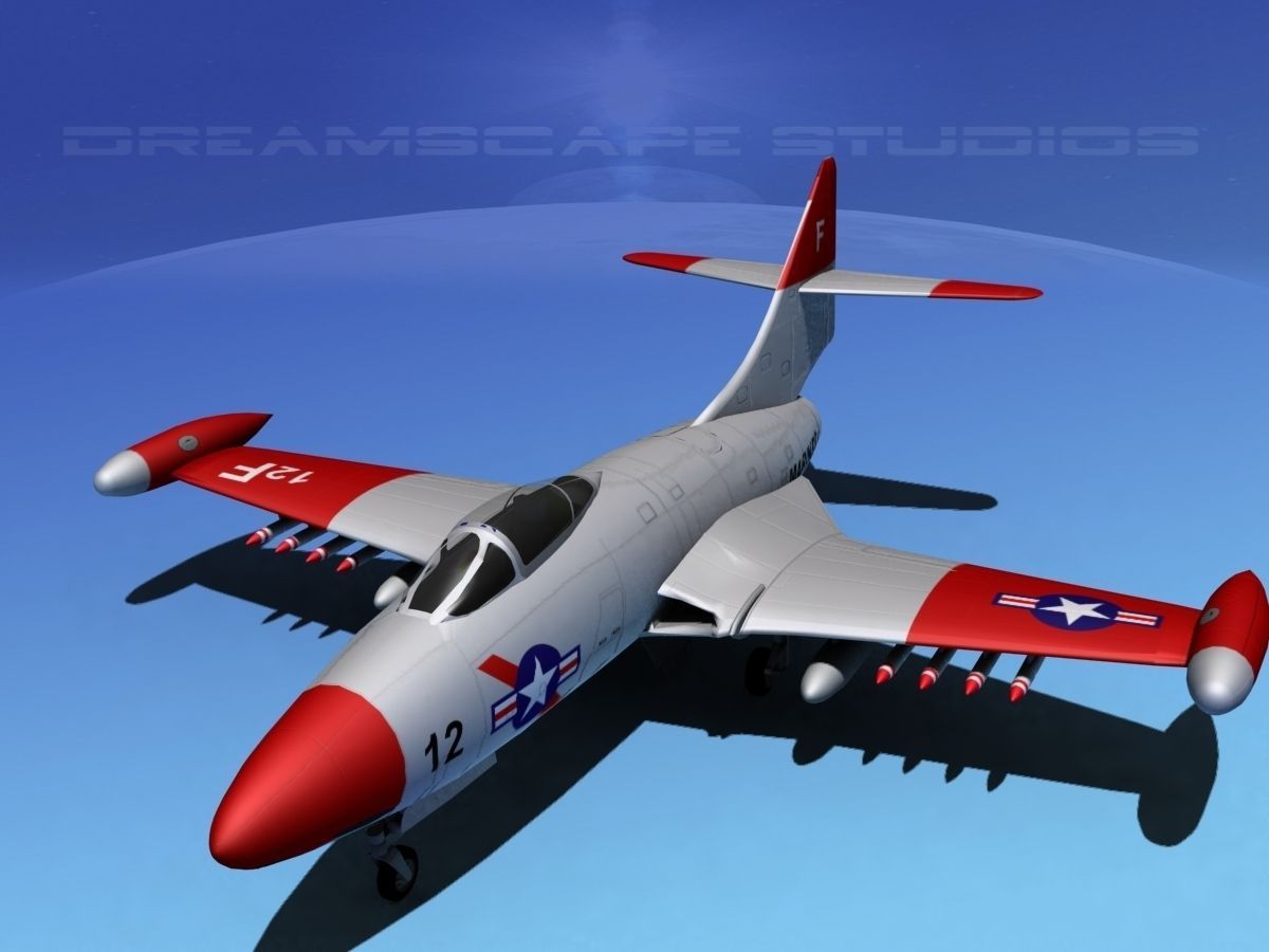 Grumman F9F-5 Panther USMC 4 3D model_10